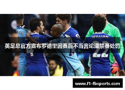 英足总官方宣布罗德里因赛后不当言论遭禁赛处罚 英足总官方宣布罗德里因赛后不当言论遭禁赛处罚